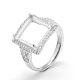925 componentes de anillo de dedo de garra de diamante de imitación de plata esterlina STER-E061-35P-1