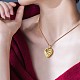 Coeur avec collier pendentif médaillon photo fleur rose JN1036A-7