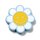 不透明なアクリルビーズ  エナメル  笑顔の花  ミックスカラー  24.5~25x4mm  穴：1.5mm X-ACRC-I001-02-3