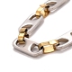 Vacuum Plating 304 Stainless Steel Oval Link Chains Bracelet STAS-E160-04GP-3