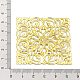 ラックメッキアイアンコネクターチャーム  菱形  エッチングされた金属装飾  ゴールドカラー  51x51x0.6mm  穴：1.4mm IFIN-Q134-05G-3