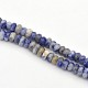 Rondelle facettée tache bleue naturelle perles de jaspe brins G-E302-007-4mm-1