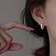 999 Sterling Silver Hoop Earrings for Women EJEW-G372-01S-4