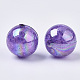 ABカラー透明クラックルラウンドアクリルビーズ  暗紫色  20mm  穴：2.5mm  約108個/500g CACR-S006-05-2