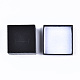 厚紙のジュエリーボックス  リングのために  ピアス  ネックレス  内部のスポンジ  正方形  ブラック  5~5.1x5~5.1x3.3~3.4cm CBOX-S021-002C-3