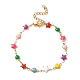 Enamel Star & Heart Link Chain Necklace NJEW-H169-02G-4