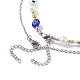 Conjunto de joyas de perlas naturales y mal de ojo con colgante de oso SJEW-TA00004-7