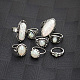 女性用合金指輪セット  宝石付き  アンティークシルバー  15~19mm  8個/セット RJEW-L081-01AS-5