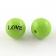 Love Printed Round Opaque Acrylic Beads SACR-R896-18mm-04-1