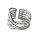 Criss cross 304 anello per polsino aperto in acciaio inossidabile RJEW-L110-005P-2