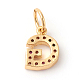 Brass Micro Pave Colorful Cubic Zirconia Charms ZIRC-F092-01-G-2