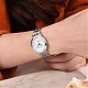 カップルの恋人の腕時計  女性用ステンレススチール防水クォーツ腕時計  ホワイト  ステンレス鋼色  周囲：205ミリメートル WACH-BB19219-02-9
