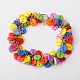 Résine colorée plats ronds ensembles bouton de bijoux: bracelets et colliers SJEW-JS00790-1-2