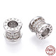 925 micro pavé di perle di zirconi cubici in argento sterling placcato in rodio STER-T004-92P-1