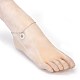 Bracelets de cheville avec chaînes de câble en laiton plaqué platine véritable AJEW-AN00231-02-5