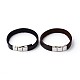 304 Stainless Steel Leather Cord Bracelets BJEW-N269-29-1