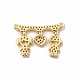 Rack Plating Brass Micro Pave Clear Cubic Zirconia Heart Connector Charms KK-G456-01G-01-2