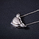 SHEGRACE Wiredrawing Heart with Wings Excellent Rhodium Plated 925 Sterling Silver Pendant Necklaces JN232A-2