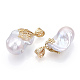 Ciondoli di perle keshi con perle barocche naturali PEAR-N020-J24-2