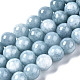 Gefärbte und erhitzte runde Perlen aus natürlichem Chalcedon imitierten Aquamarinen für die Herstellung von Armbändern DIY-SZ0006-88C-1