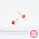 Golden Sterling Silver Micro Pave Cubic Zirconia Stud Earring XN7792-7-1