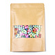 再封可能なクラフト紙袋  再封可能なバッグ  小さなクラフト紙ドイパック  窓付き  ナバホホワイト  20x14x0.3cm OPP-S004-01E-01-1