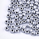 メッキガラスシードビーズ  メタリックカラー  ラウンド  銀  5~6x3~5mm  穴：1.2~2mm  約2500個/袋 SEED-Q025-5mm-B09-2