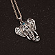 Simple Alloy Elephant Pendant Necklaces NJEW-N0052-016-4