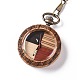 Reloj de bolsillo de madera de zebrano con cadena de latón y clips WACH-D017-F01-AB-2