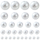 5スタイルabsプラスチック模造真珠ビーズ  ラウンド  ホワイト  4~12mm  穴：1.6~2.3mm  690個/袋 KY-FS0001-05-1