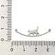 304ステンレス鋼コネクターチャーム  歩く猫のリンク  ステンレス鋼色  9x30.5x1mm  穴：1mm STAS-Q255-02P-3