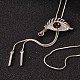 Глаз длинный регулируемый сплав горный хрусталь Lariat ожерелья NJEW-F193-L02-P-1