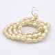 Pearl Luster Plated Imitation Jade Glass Faceted Rice Beads Strands GLAA-A030A-PL02-2