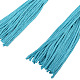 Trendy Women's Nylon Long Tassel Dangle Stud Earrings EJEW-N0020-017A-3