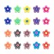 300pcs 10 Farben handgemachte Blume gedruckte Polymertonperlen CLAY-LS0001-08-2