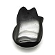 Fox Shaped Natural Obsidian Cameo Pendants G-F081-01-2