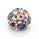 Alloy Polymer Clay Rhinestone Flower Pattern Jewelry Snap Buttons SNAP-O016-M-2