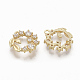 Brass Micro Pave Clear Cubic Zirconia Links ZIRC-Q021-039G-NF-2