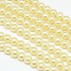 Fili di perle rotonde di perle di vetro tinto ecologico X-HY-A002-6mm-RB012-1