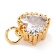 Real 18K Gold Plated Brass Inlaid Cubic Zirconia Charms ZIRC-L100-074G-04-4