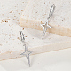 Rhodium Plated 925 Sterling Silver Dangle Hoop Earrings for Women IR4666-2-3