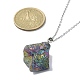 Natural Quartz Crystal Nugget Pendant Necklace with 304 Stainless Steel Chains NJEW-JN04385-02-4