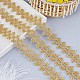 ポリエステルレースリボン  花柄レーストリム  服飾材料  ゴールド  1-3/8インチ（34mm） OCOR-WH0082-20A-3