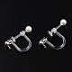 Resin Clip-on Earring Converter with Loops & ABS Plastic Imitation Pearl Beaded STAS-T064-01P-4