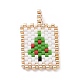 Tema natalizio fatto a mano miyuki giapponese seme telaio perline modello PALLOY-MZ00060-01-2
