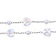 Coeur en verre et chaînes de perles en plastique abs CHS-N003-06B-4