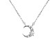 Ожерелье из кубического циркония с луной и звездой для девочек и женщин NJEW-BB44381-B-1