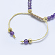 Bracelets de perles tressées naturelles améthyste BJEW-I258-G01-3