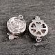 Platinum Plated Sterling Silver Rose Flower Box Clasps STER-K014-H718-1P-3