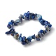 Bracciali elasticizzati con perline di lapislazzuli naturali per bambini BJEW-JB06388-04-1